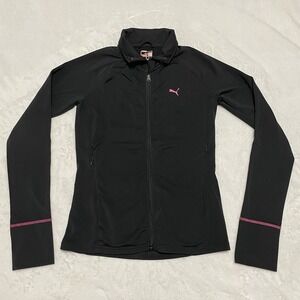 Dry Cell Puma Black Pink Zip-up Jacket With Thumb Holes Women's Size Small
